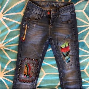 💖😻 Desigual Africa theme gorgeous hip colorful Jeans!!